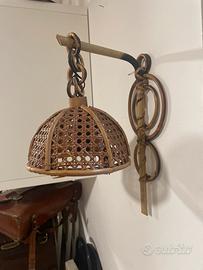 Applique da muro in paglia di Vienna