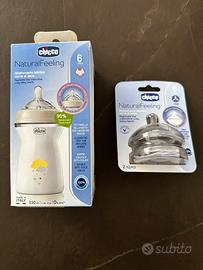 Biberon Chicco NaturalFeeling 6m+ con 3 tettarelle