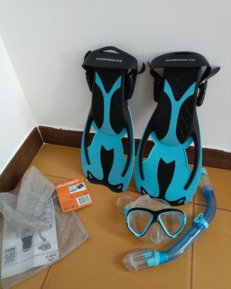 Set di pinne ,maschera,tubo