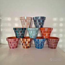 Vasi artigianali fatti a mano con Mosaico Bisazza