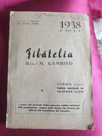 Catalogo Filatelia 1938 - Cimelio Storico Torino
