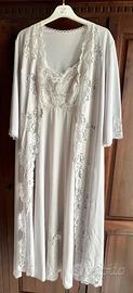 Camicia da notte c/vestaglia grigio-perla