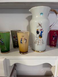 Set caraffa e bicchieri anni 60/70