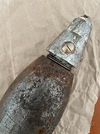 Vaso/fermaporta in ferro, da 81mm, inerte, US, WW2