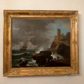 Marina  epoca 1700  dimensioni 70 x  60 
