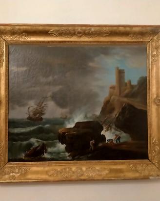 Marina  epoca 1700  dimensioni 70 x  60 