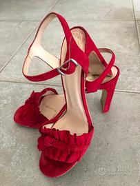 Sandali in camoscio rosso tg41