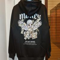 Felpa con Cappuccio Nera