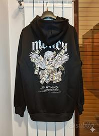 Felpa con Cappuccio Nera