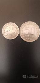2 Monete 25 e 50 Rupie Indonesia 1971