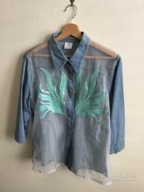 Camicia jeans con lustrini