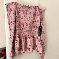 maglia donna rosa stretch nuova