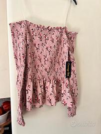 maglia donna rosa stretch nuova