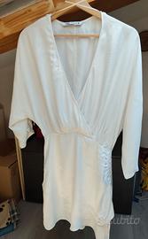 Vestito Zara bianco effetto raso taglia XS