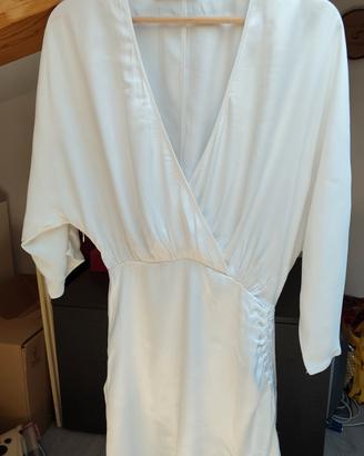 Vestito Zara bianco effetto raso taglia XS