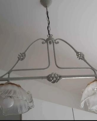 Lampadario Cucina Ferro Battuto Shabby Chic