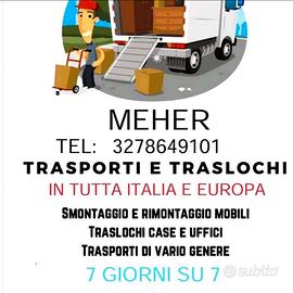 Trasporto sgombero e traslochi