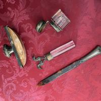 Antico set da scrivania in argento 800