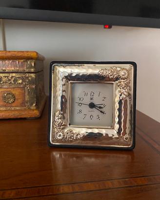 Orologio sveglia vintage  in argento laminato