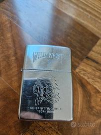 Zippo originale Wild West Sitting Bull 1992 vintag