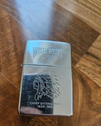 Zippo originale Wild West Sitting Bull 1992 vintag