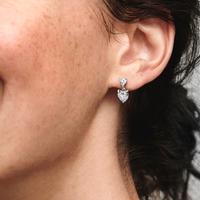 Orecchini Pandora double heart sparkling stud