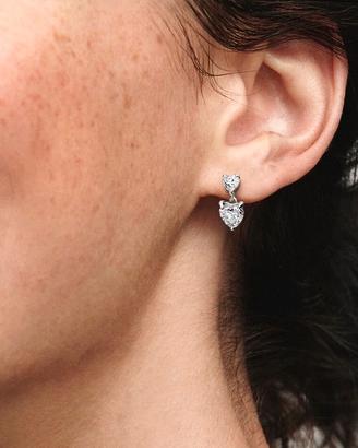 Orecchini Pandora double heart sparkling stud