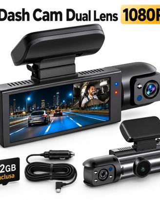 Dash Cam Auto Doppia Telecamera Full HD 1080P
