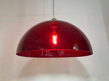 Lampadario cupola D.45 metacrilato rosso