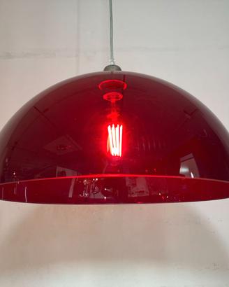 Lampadario cupola D.45 metacrilato rosso