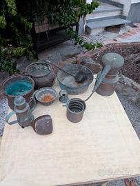 Lotto oggetti vintage in rame/ottone