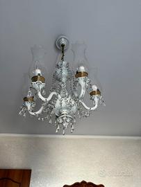 Lampadario in porcellana di  capodimonte