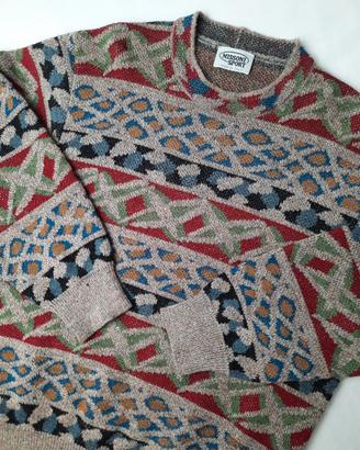 Maglione vintage Missoni Sport lana geometrico