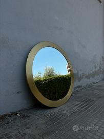 Specchio Tondo Vintage in Ottone Design '70/'80
