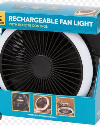 Miniventilatore wireless con telecomando e luce