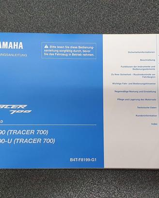 USO E MANUTENZIONE MANUALE YAMAHA MT07 TRACER 700 