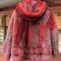 Pelliccia Visone pelli intere Rosso cappuccio