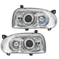 FARI VOLKSWAGEN VW GOLF 3 ANGEL EYES CROMATI FONDO