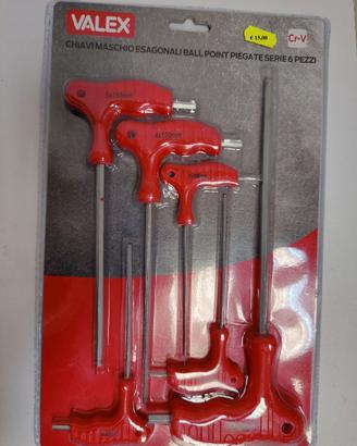 Chiavi maschio esag. Ball point piegate 6 pz