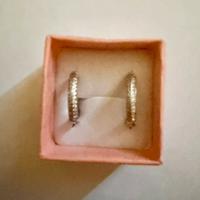 Orecchini cerchietti acciaio pavè di zirconi