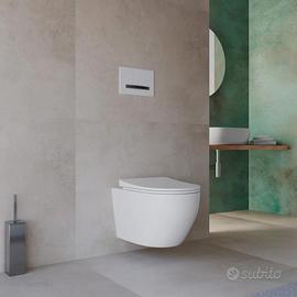 Vaso wc sospeso a risparmio idrico bianco lucido