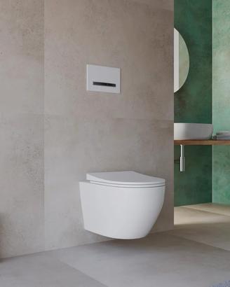 Vaso wc sospeso a risparmio idrico bianco lucido