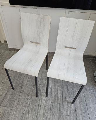 Coppia di Sedie Design Moderno - Effetto Legno