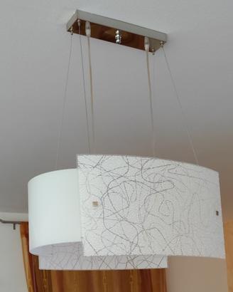 n.2 lampadari in vetro con  portalampada E27