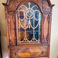 Mobile legno antico con vetrina e cassetto