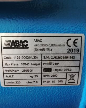 Compressore 24 lt Abac