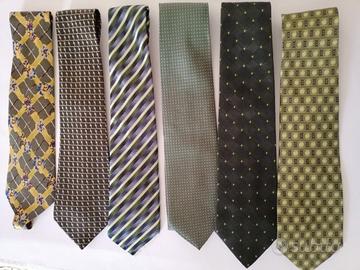 6 cravatte seta larghezza 10 cm.