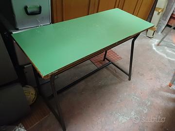 Banco scolastico doppio con poggia libri  vintage 