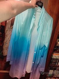 Camicia maxi large size larga multicolore donna