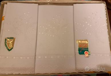 Lenzuola Matrimoniali Lino San Gallo Weiss vintage